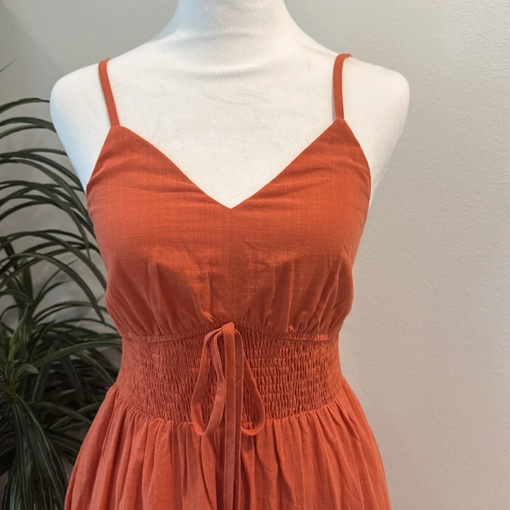 Grace Karin Rust Color Maxi Dress Summer Flowy Cotton Spaghetti Strap S - Picture 4 of 16